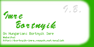 imre bortnyik business card